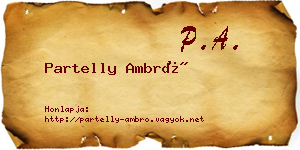 Partelly Ambró névjegykártya